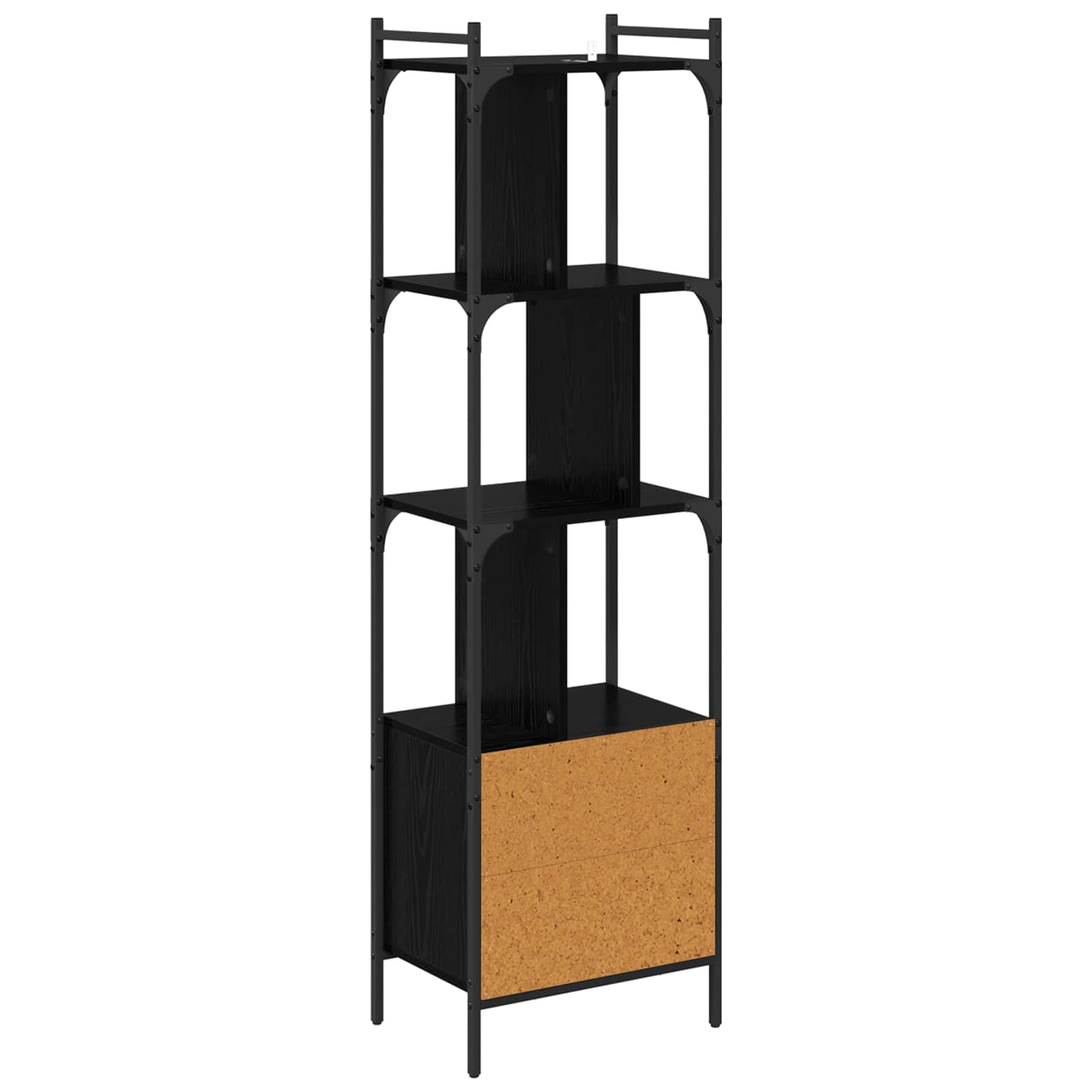 Libreria Rovere Nero 44,5 x 30 x 154,5 cm Legno multistrato | homemem39