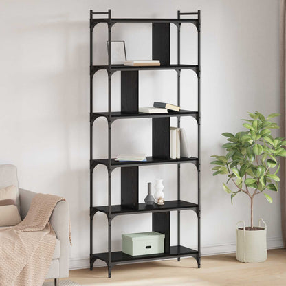 Libreria Rovere nero 76 x 32 x 192 cm Legno multistrato | homemem39