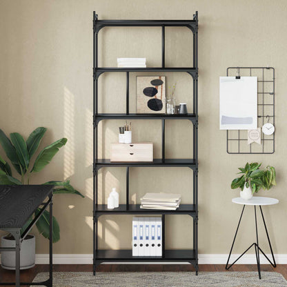 Libreria Rovere nero 76 x 32 x 192 cm Legno multistrato | homemem39