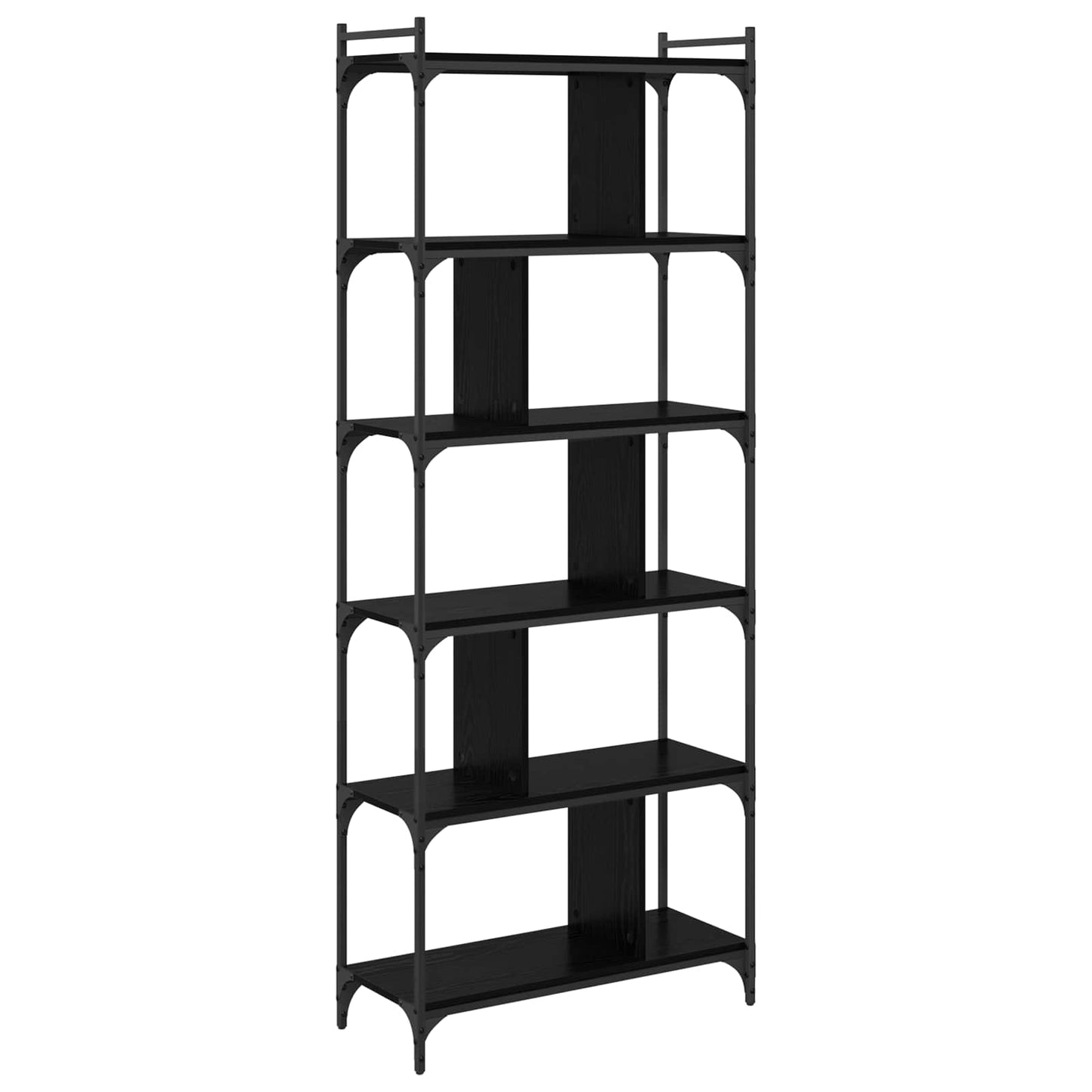 Libreria Rovere nero 76 x 32 x 192 cm Legno multistrato | homemem39