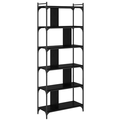 Libreria Rovere nero 76 x 32 x 192 cm Legno multistrato | homemem39