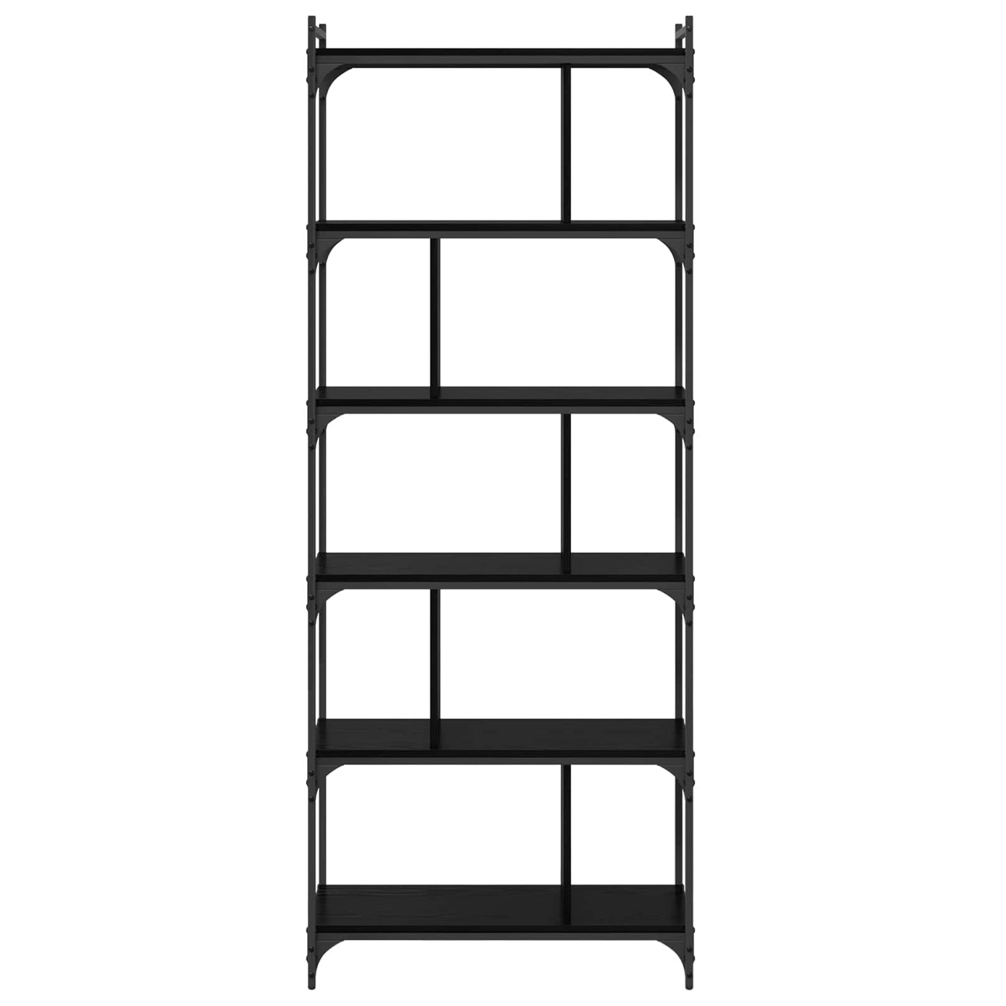 Libreria Rovere nero 76 x 32 x 192 cm Legno multistrato | homemem39