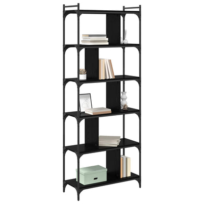 Libreria Rovere nero 76 x 32 x 192 cm Legno multistrato | homemem39