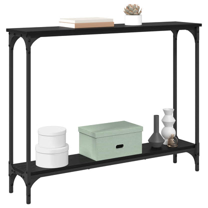 Tavolo consolle con lo scaffale Rovere Nero 100 x 22,5 x 75 cm | homemem39