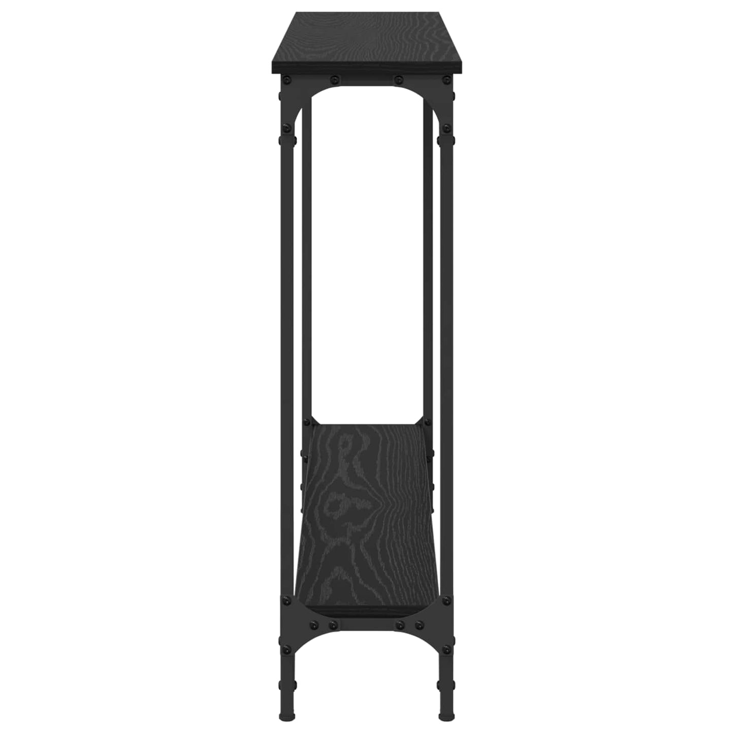 Tavolo consolle con lo scaffale Rovere Nero 100 x 22,5 x 75 cm | homemem39