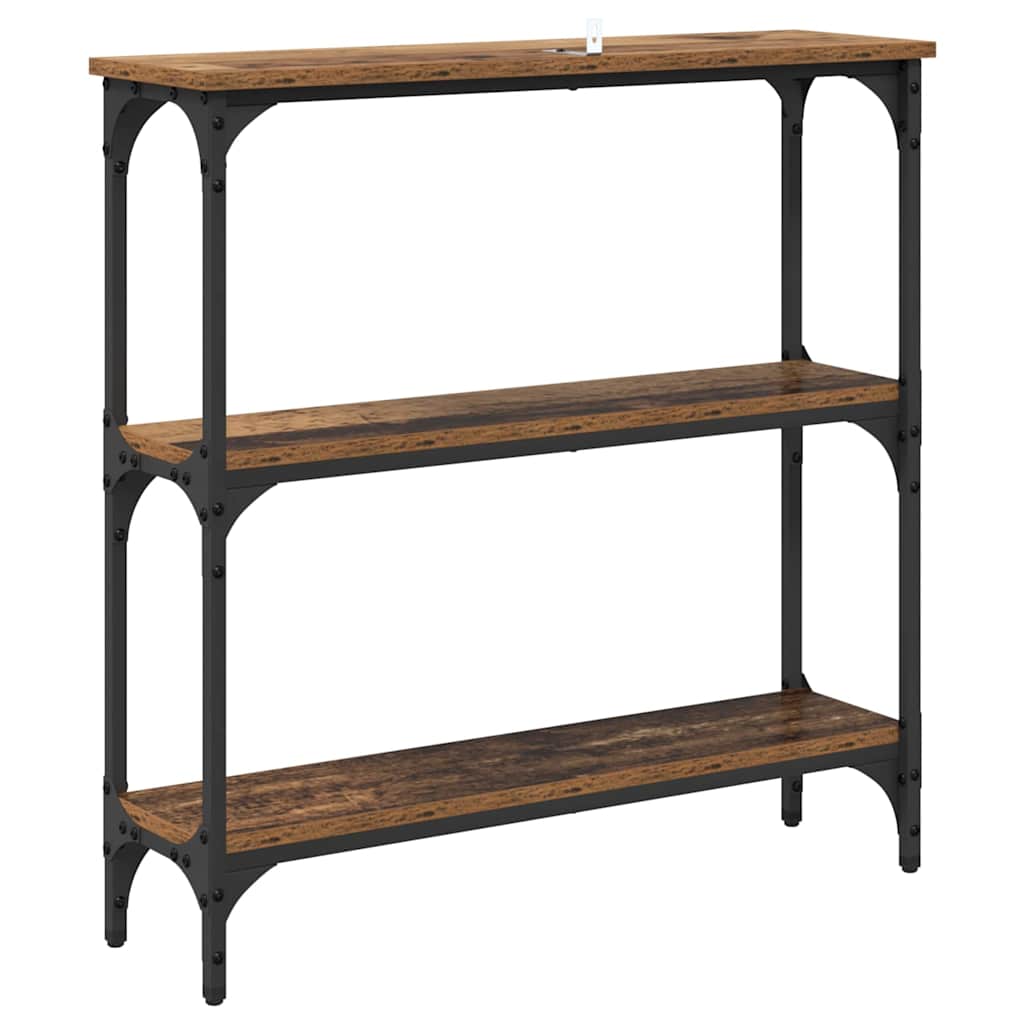 Tavolo consolle con lo scaffale Legno vecchio 75 x 22,5 x 75 cm