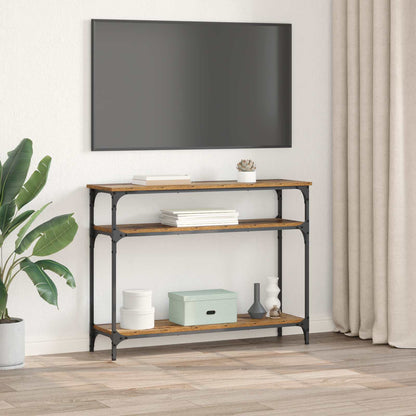 Tavolo consolle con lo scaffale Legno vecchio 100 x 29 x 75 cm | homemem39