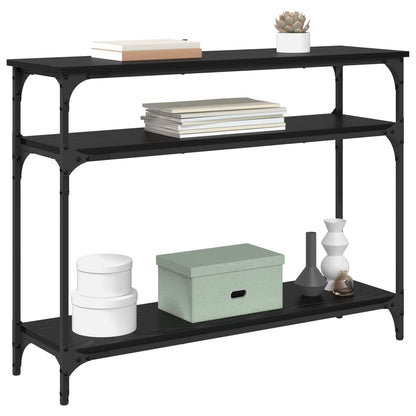 Tavolo consolle Rovere Nero 100 x 29 x 75 cm Legno multistrato