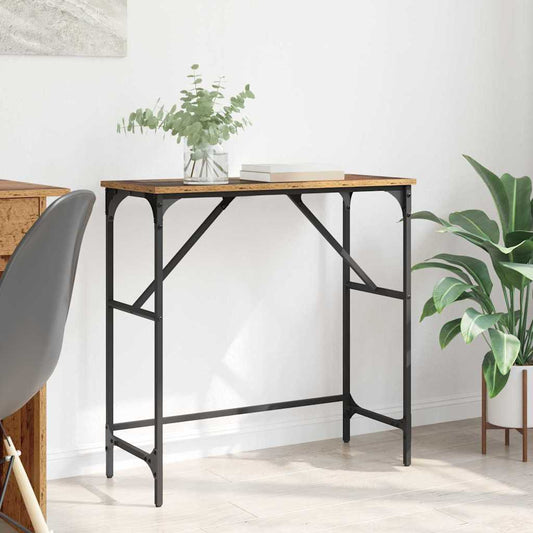 Tavolo consolle Legno vecchio 75 x 32 x 75 cm Legno multistrato