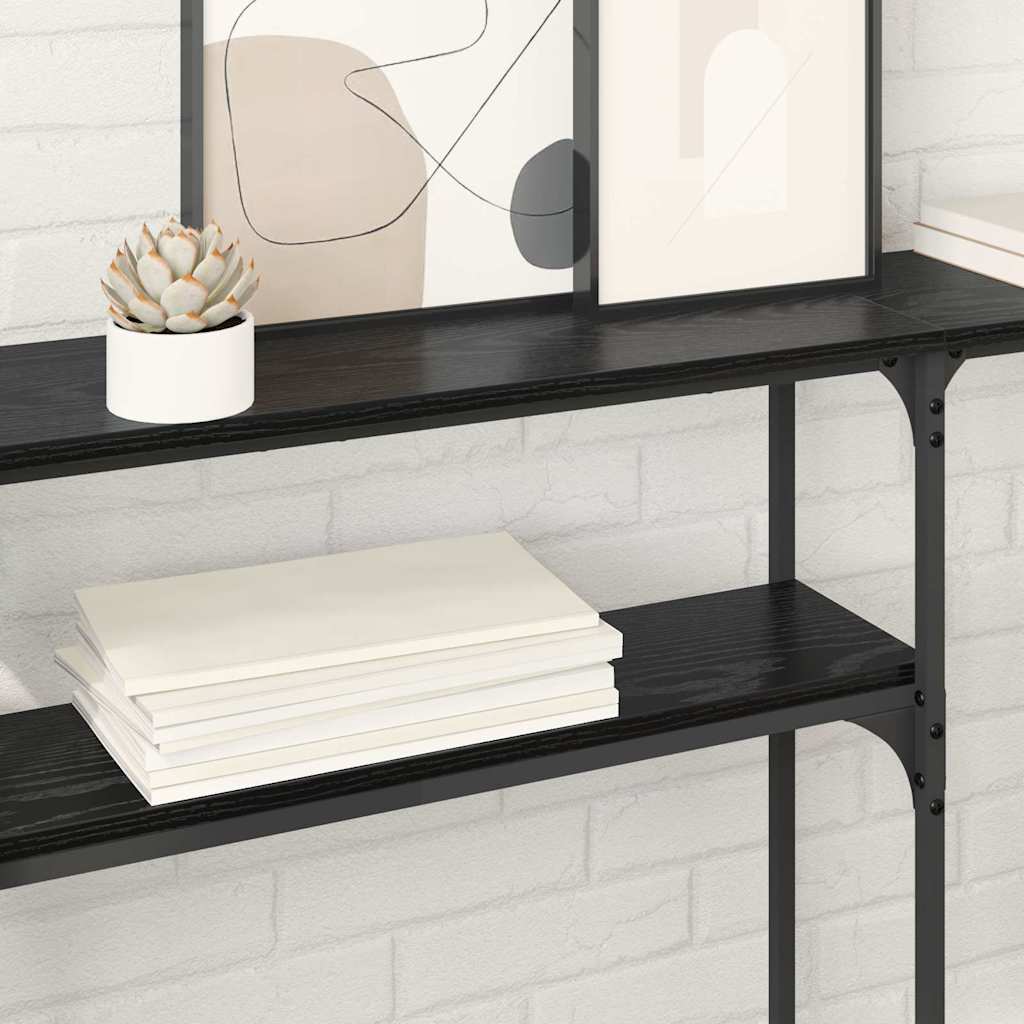 TavoloConsolle Rovere Nero 146 x 22.5 x 75 cm Legno multistrato