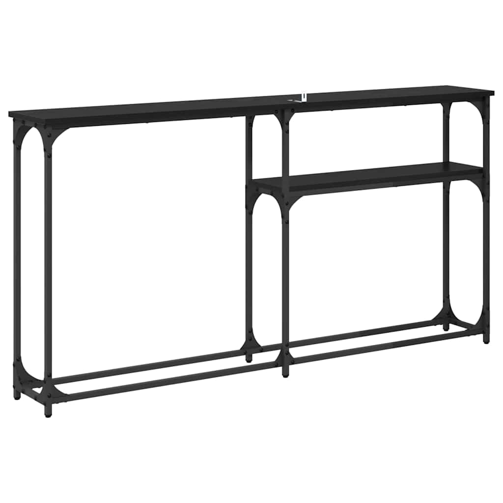 TavoloConsolle Rovere Nero 146 x 22.5 x 75 cm Legno multistrato