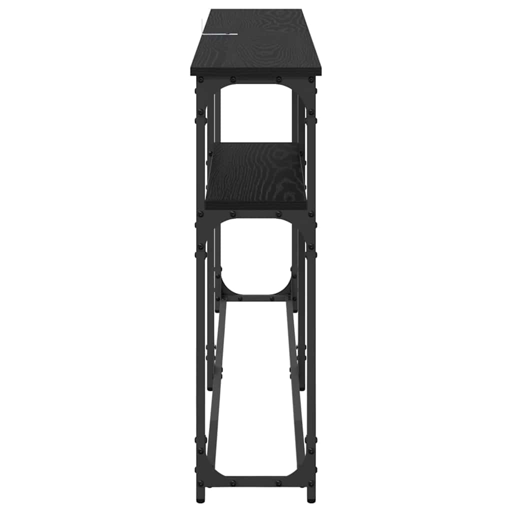 TavoloConsolle Rovere Nero 146 x 22.5 x 75 cm Legno multistrato