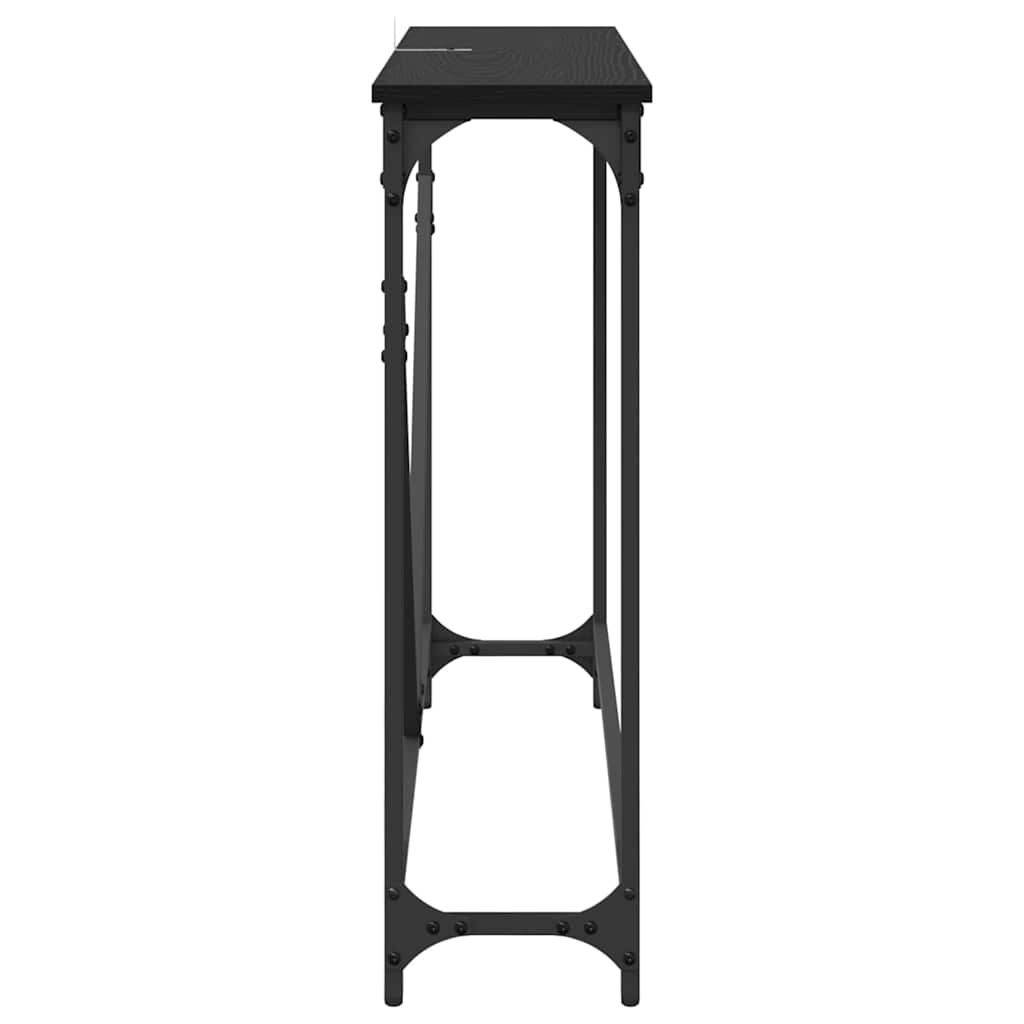 Tavolo consolle Rovere Nero 102 x 23 x 75 cm Legno multistrato