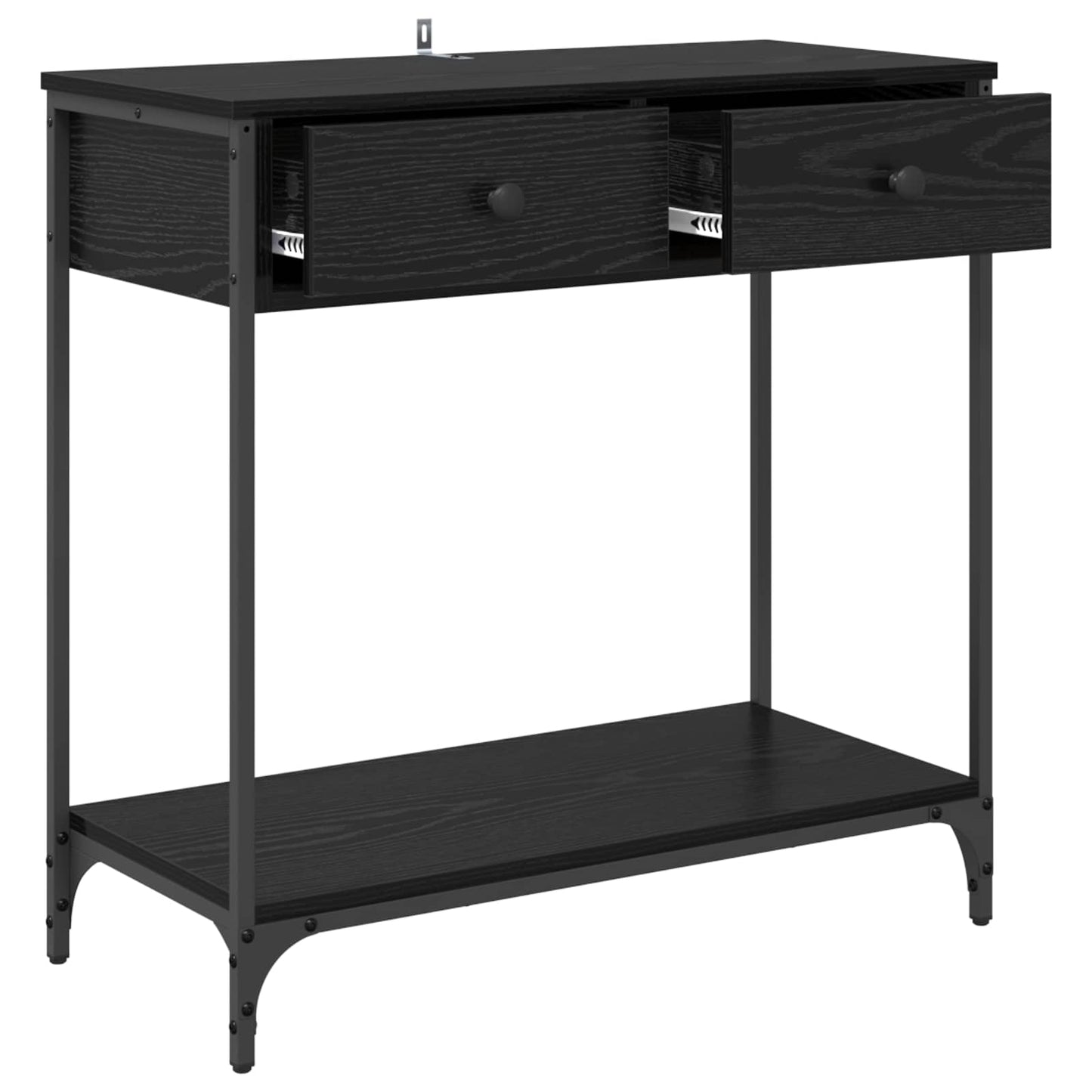 Tavolo consolle Rovere Nero 75 x 34,5 x 75 cm Legno multistrato | homemem39