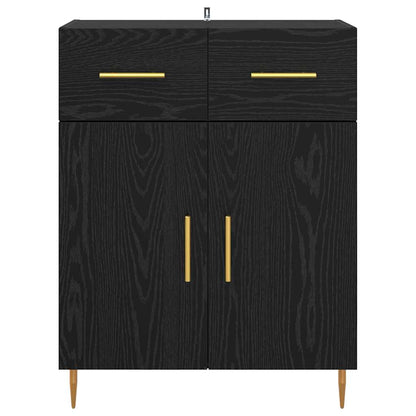 Credenza Rovere Nero 69,5 x 34 x 90 cm Legno multistrato