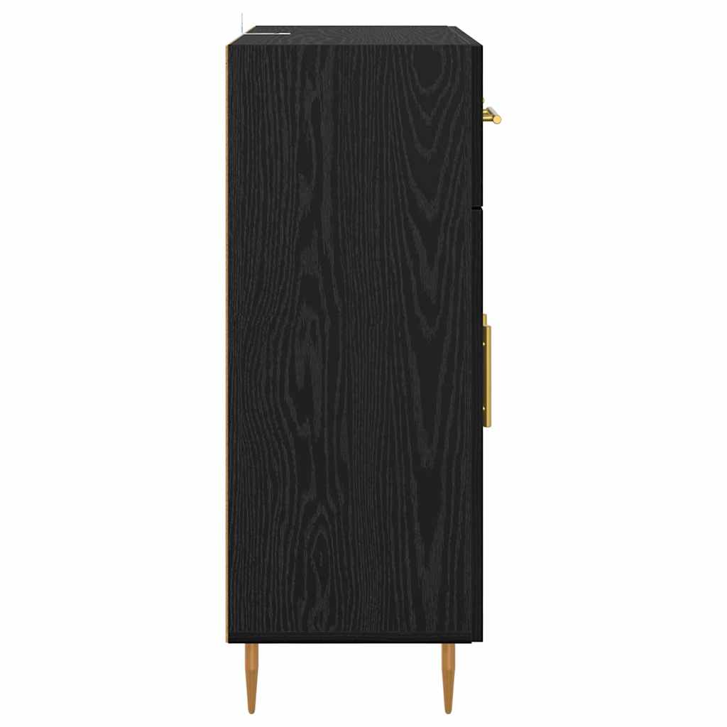 Credenza Rovere Nero 69,5 x 34 x 90 cm Legno multistrato