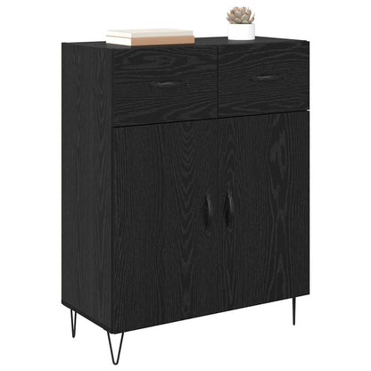 Credenza Rovere Nero 69,5 x 34 x 90 cm Legno multistrato