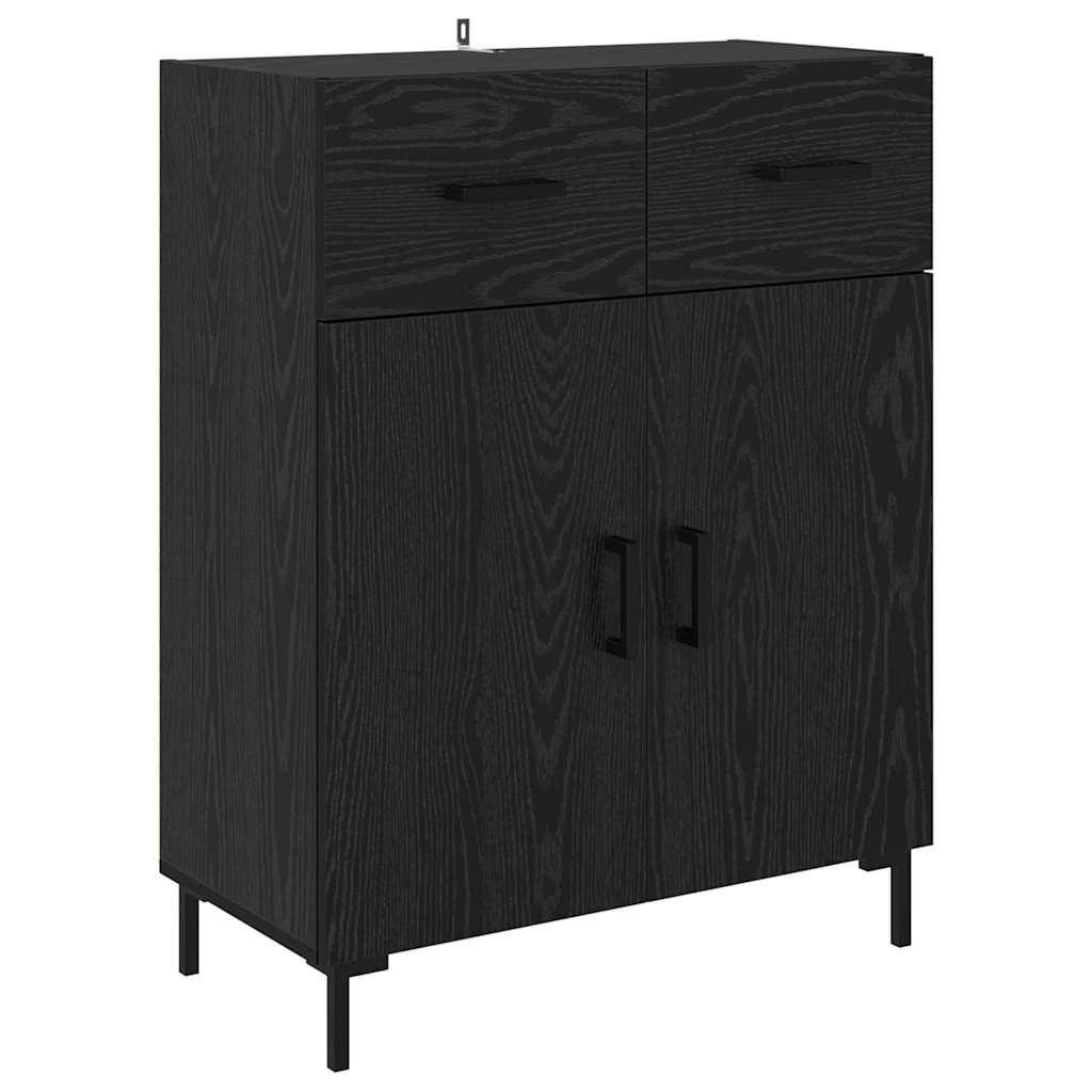 Credenza Rovere Nero 69,5 x 34 x 90 cm Legno multistrato