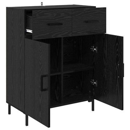 Credenza Rovere Nero 69,5 x 34 x 90 cm Legno multistrato
