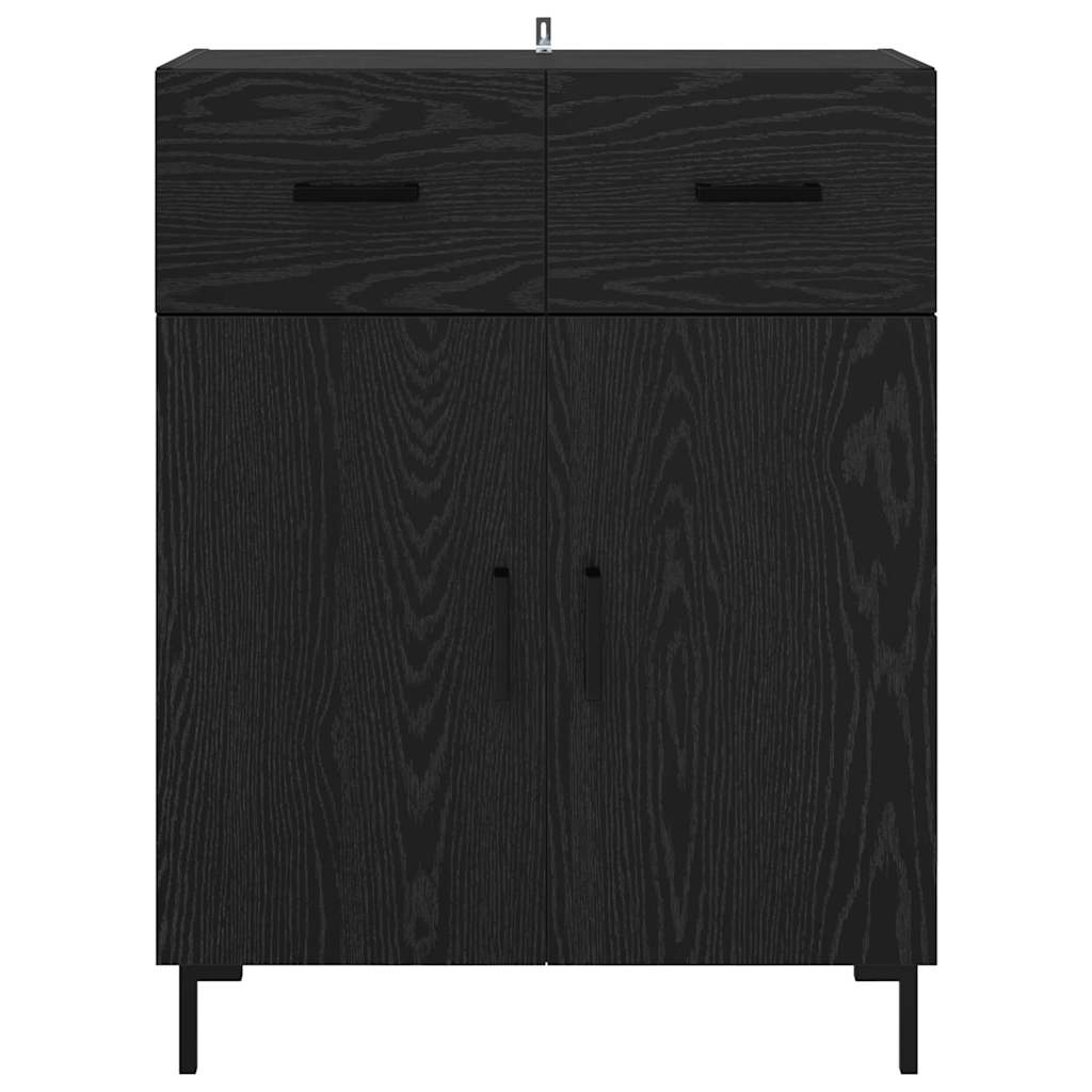 Credenza Rovere Nero 69,5 x 34 x 90 cm Legno multistrato