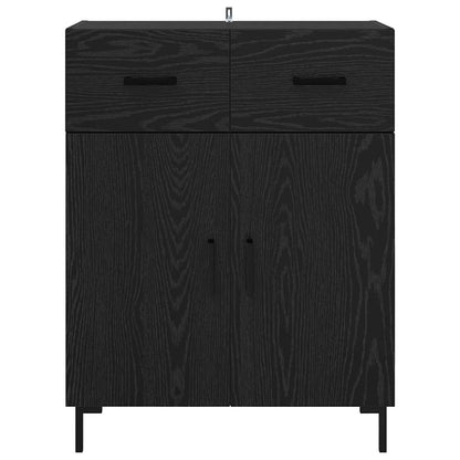 Credenza Rovere Nero 69,5 x 34 x 90 cm Legno multistrato