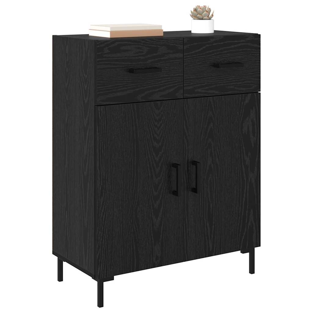Credenza Rovere Nero 69,5 x 34 x 90 cm Legno multistrato