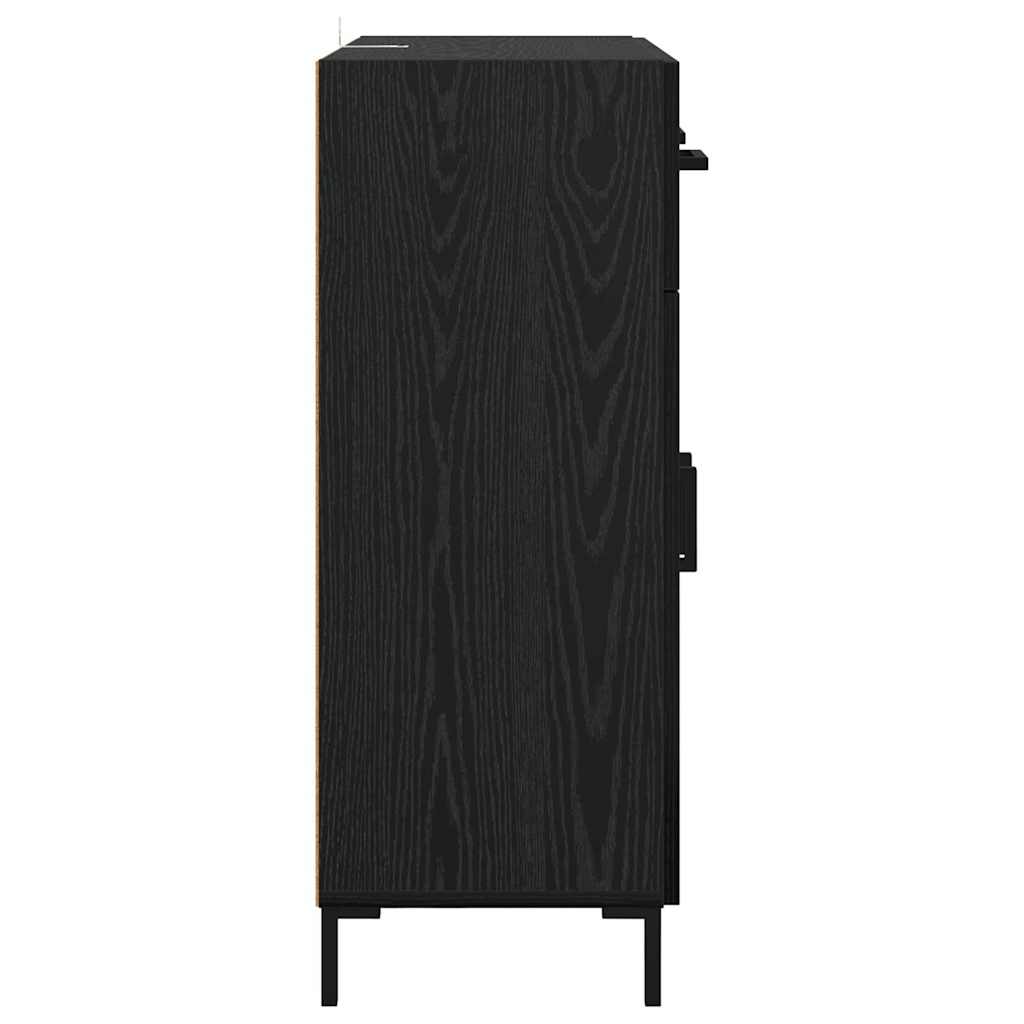 Credenza Rovere Nero 69,5 x 34 x 90 cm Legno multistrato