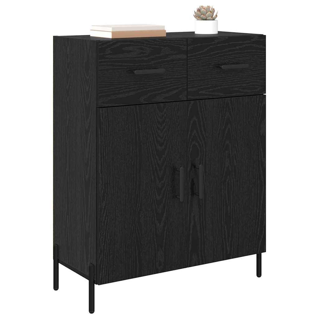 Credenza Rovere Nero 69,5 x 34 x 90 cm Legno multistrato