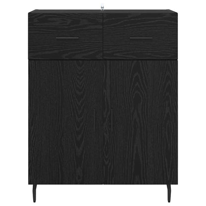 Credenza Rovere Nero 69,5 x 34 x 90 cm Legno multistrato