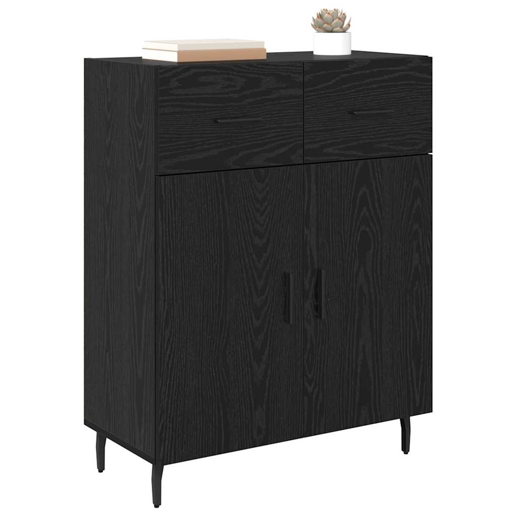 Credenza Rovere Nero 69,5 x 34 x 90 cm Legno multistrato
