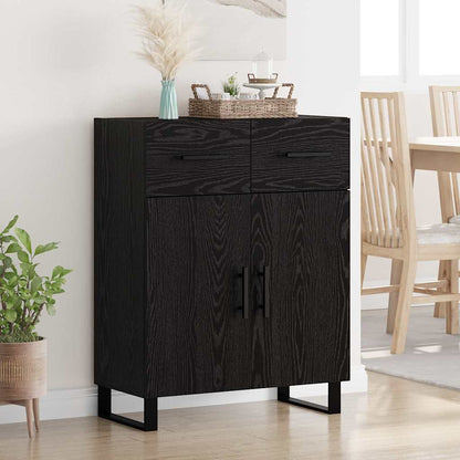 Credenza Rovere Nero 69,5 x 34 x 90 cm Legno multistrato