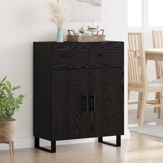 Credenza Rovere Nero 69,5 x 34 x 90 cm Legno multistrato