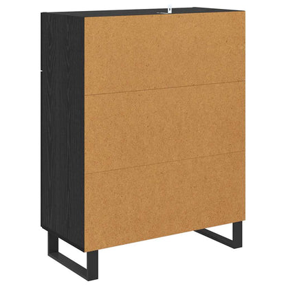 Credenza Rovere Nero 69,5 x 34 x 90 cm Legno multistrato