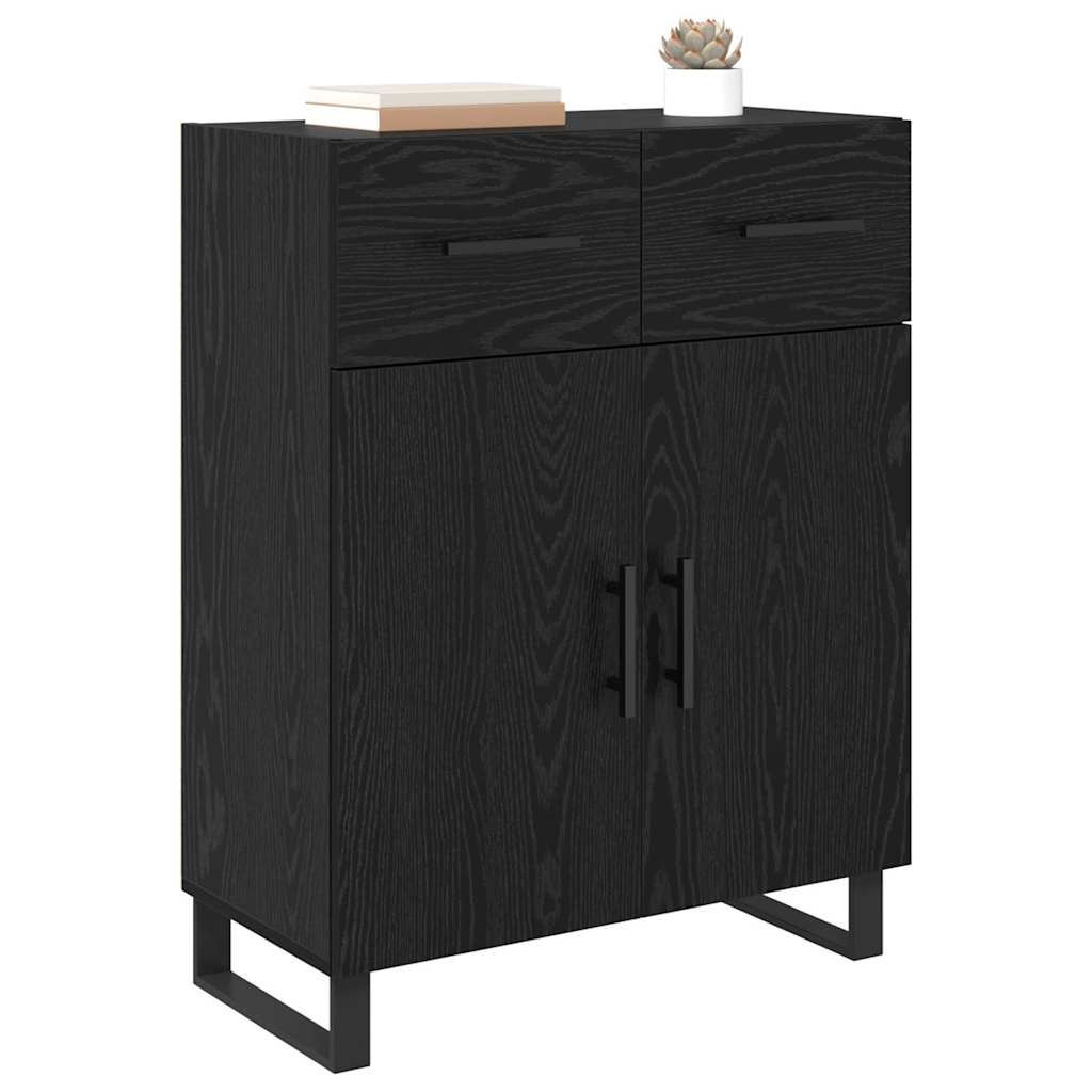 Credenza Rovere Nero 69,5 x 34 x 90 cm Legno multistrato