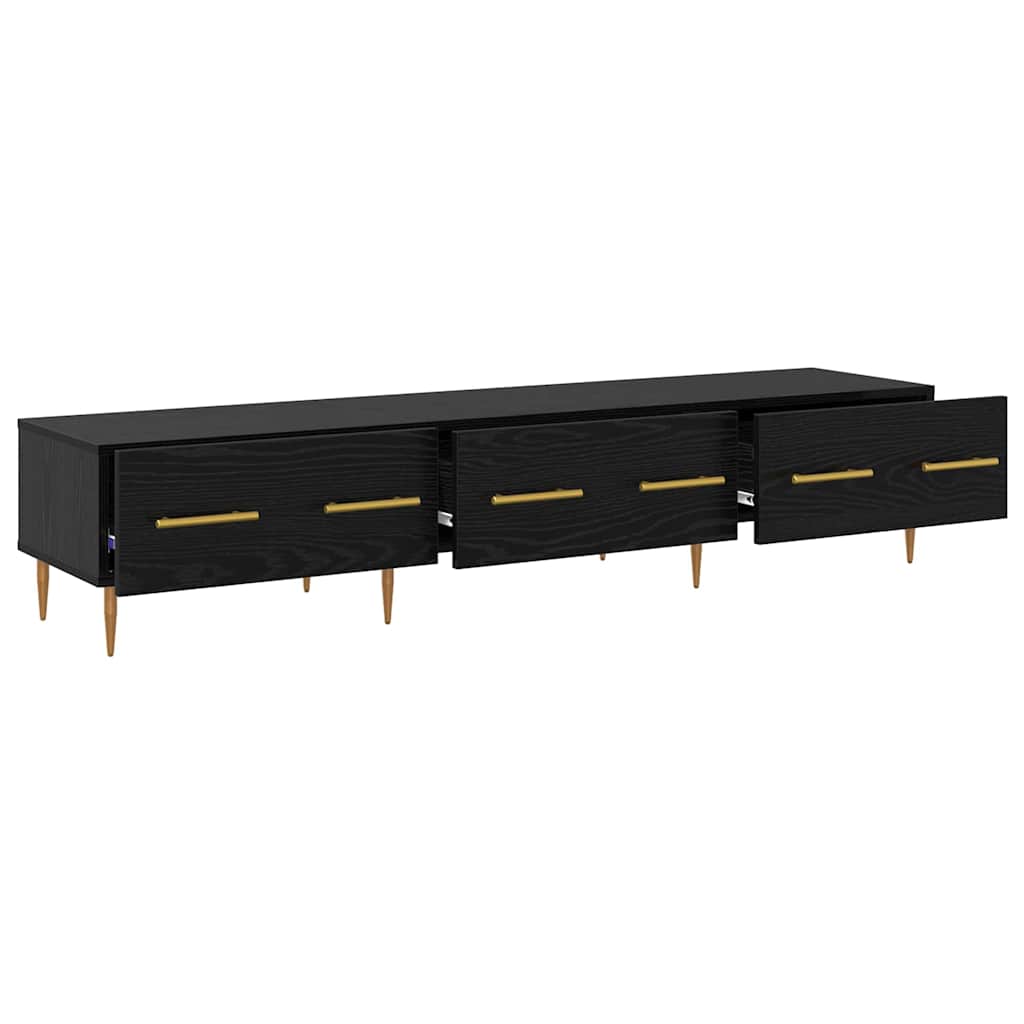 Mobile TV Rovere Nero 150 x 36 x 30 cm Legno multistrato