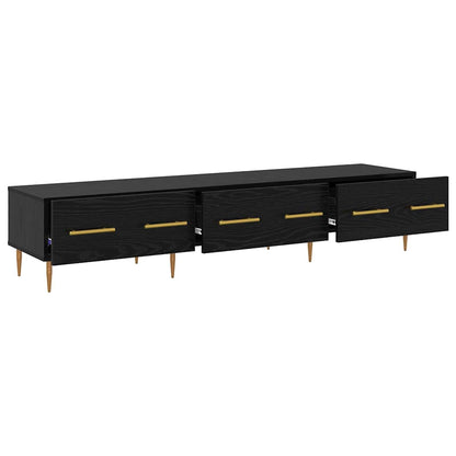 Mobile TV Rovere Nero 150 x 36 x 30 cm Legno multistrato