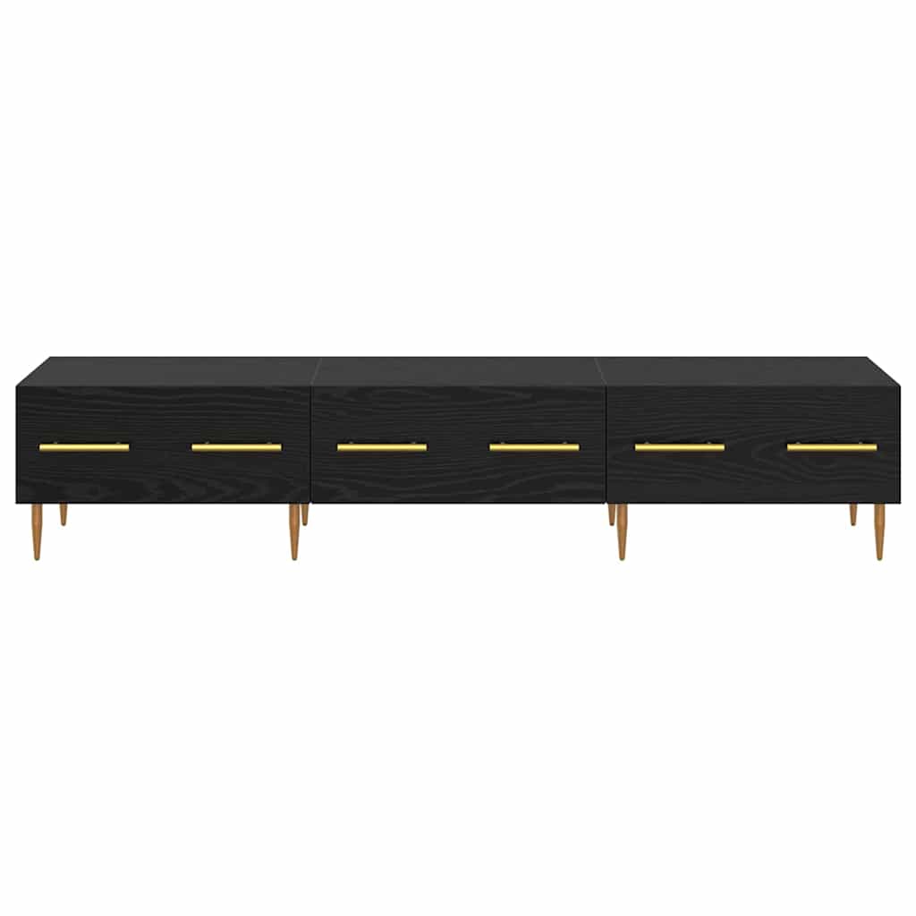 Mobile TV Rovere Nero 150 x 36 x 30 cm Legno multistrato