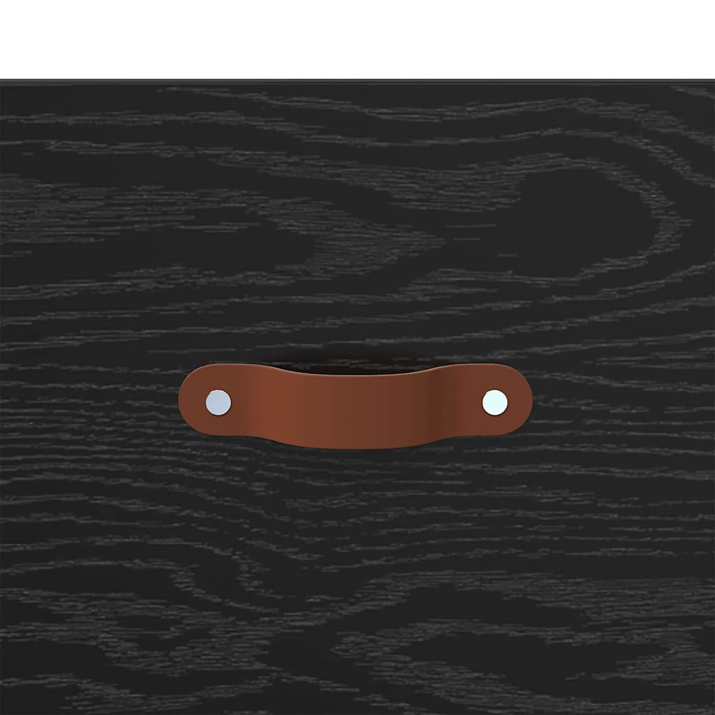 Mobiletto da comodino a parete 35 x 35 x 20 cm Rovere Nero