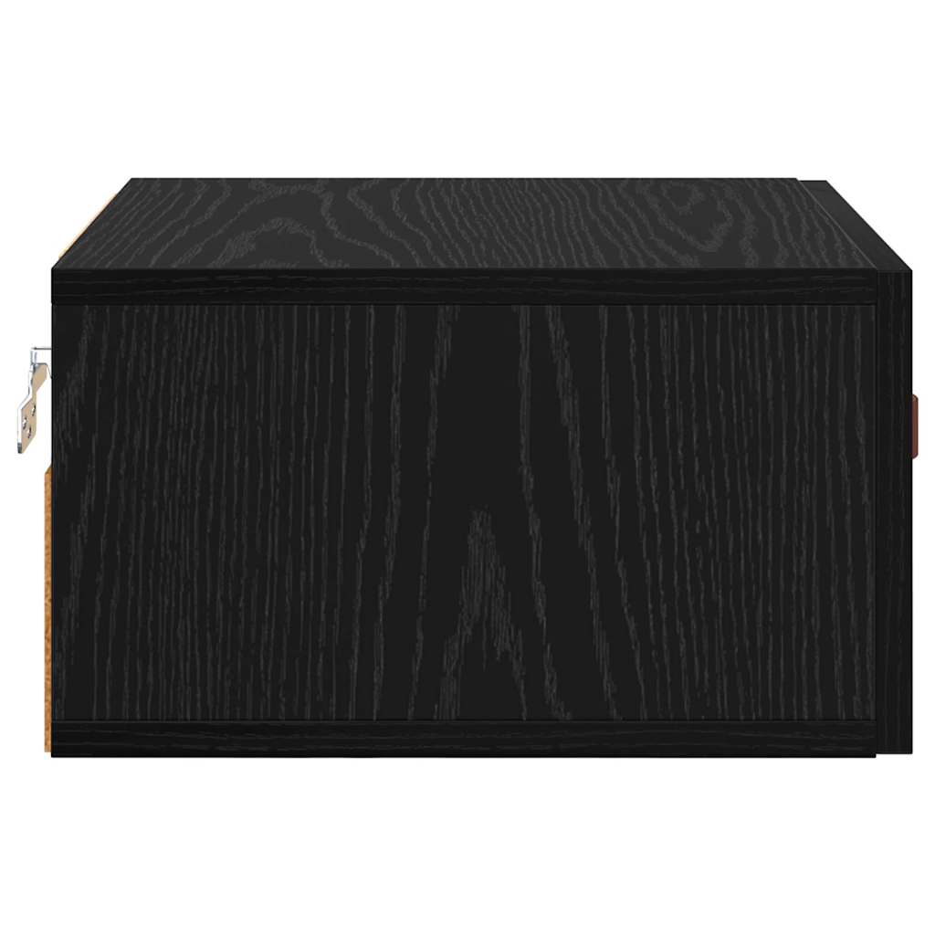 Mobiletto da comodino a parete Rovere Nero 35 x 35 x 20 cm | homemem39