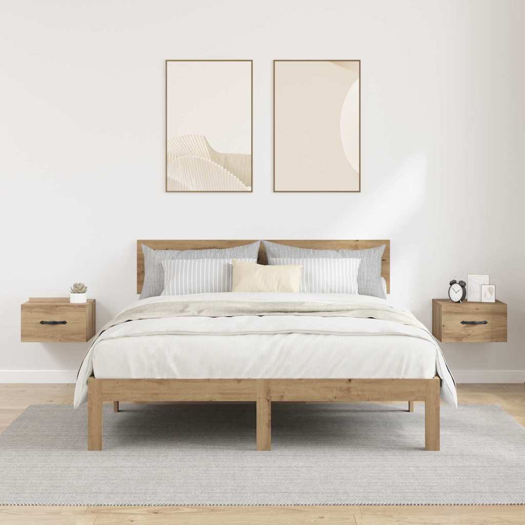 Armadio da Notte 2 pcs rovere artigianale 35 x 35 x 20 cm