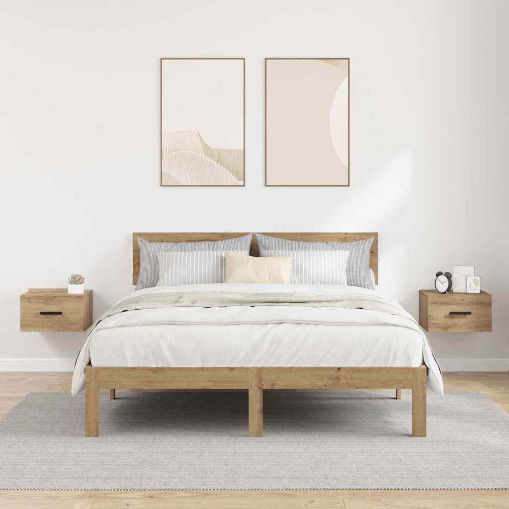 Armadio da Notte 2 pcs Rovere artigianale 35 x 35 x 20 cm | homemem39