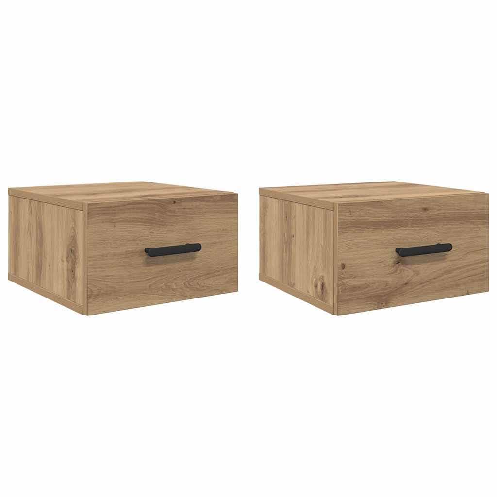 Armadio da Notte 2 pcs Rovere artigianale 35 x 35 x 20 cm