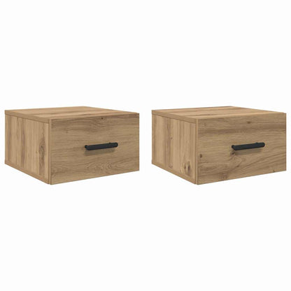 Armadio da Notte 2 pcs Rovere artigianale 35 x 35 x 20 cm
