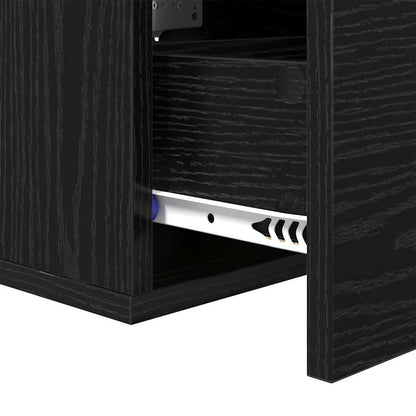 Armadio da Notte Rovere Nero 35 x 35 x 20 cm Legno multistrato | homemem39