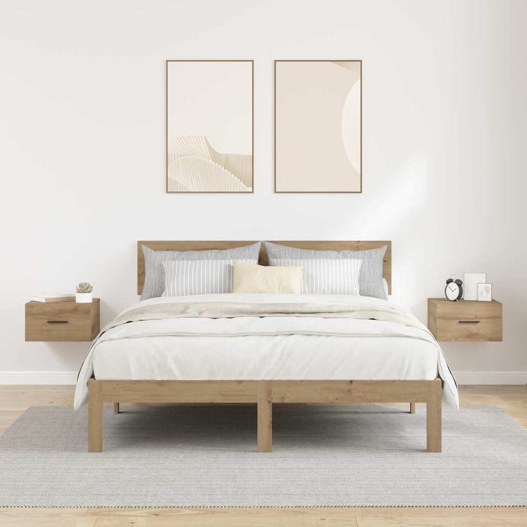 Armadio da Notte 2 pcs rovere artigianale 35 x 35 x 20 cm