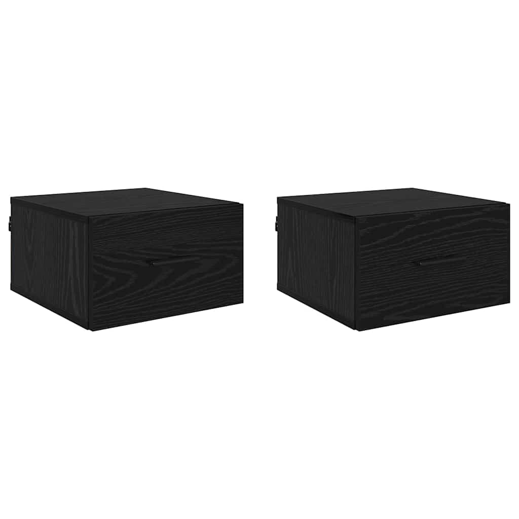 Armadio da Notte con cassetto 2 pcs Rovere nero 35 x 35 x 20 cm