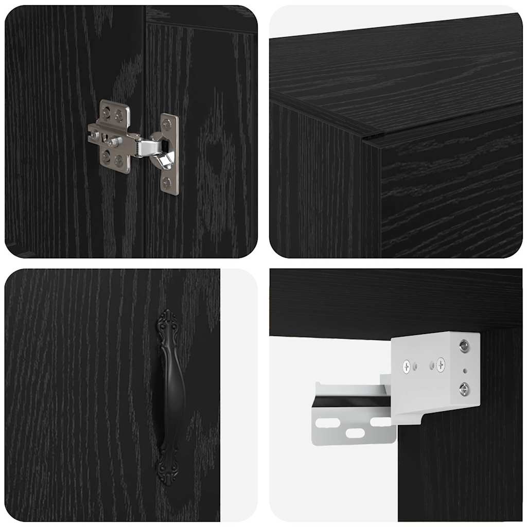 Pensile Rovere Nero 69,5 x 34 x 90 cm Legno multistrato