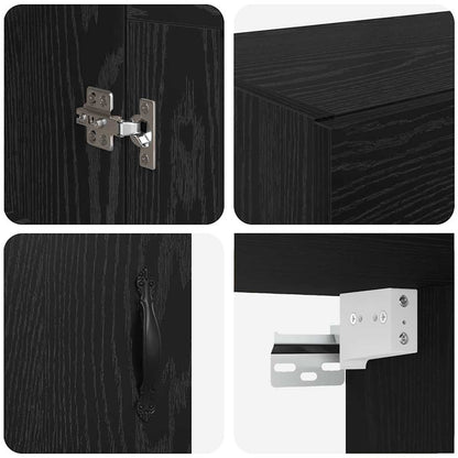 Pensile Rovere Nero 69,5 x 34 x 90 cm Legno multistrato