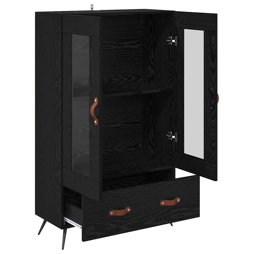 Credenza con cassetto Rovere Nero 69,5 x 31 x 115 cm