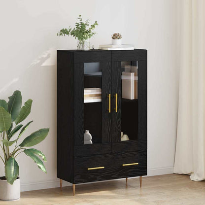 Credenza con cassetto Rovere Nero 69,5 x 31 x 115 cm
